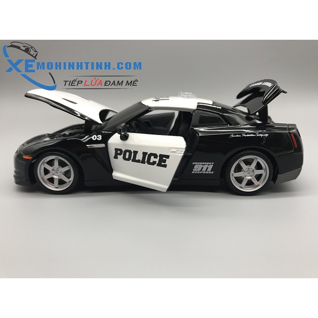 Xe Mô Hình Nissan Gt-R(R35) Police 2009 1:24 Maisto (Trắng)