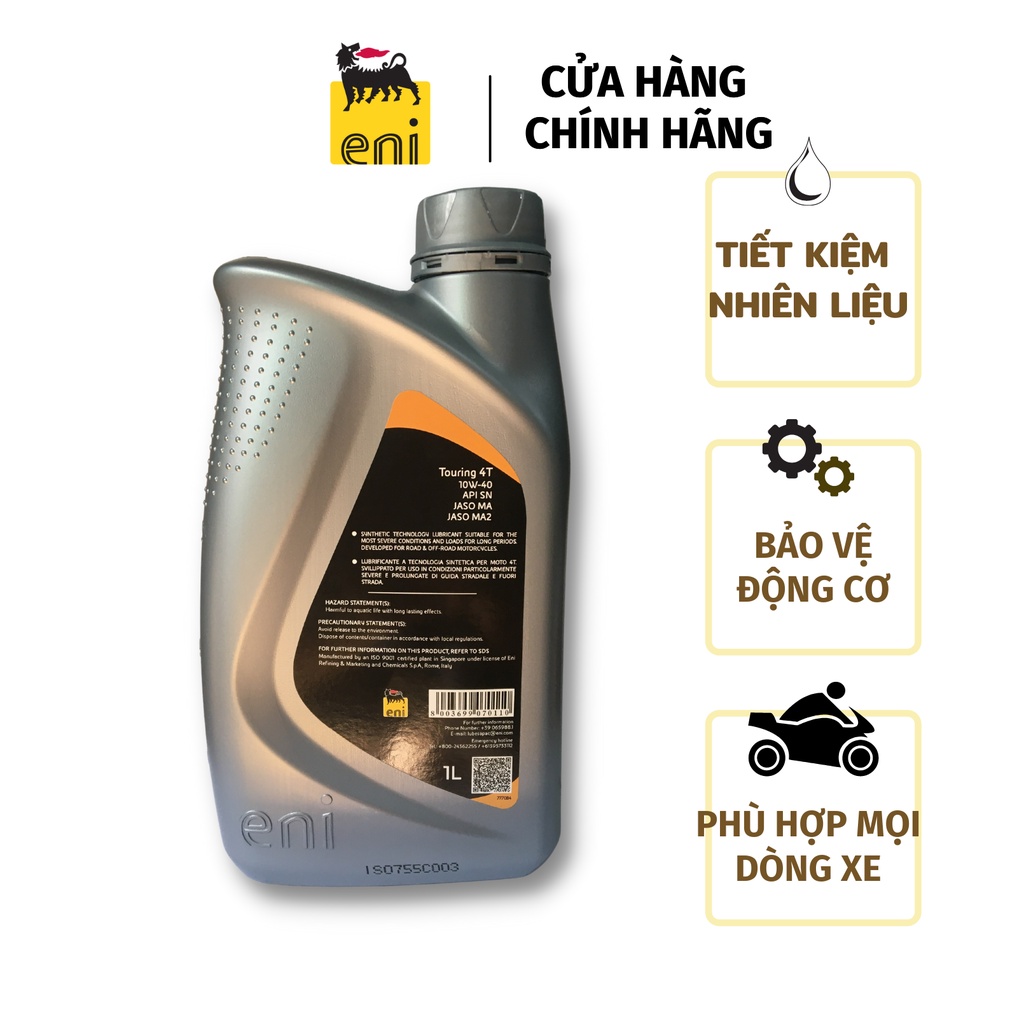 Dầu nhớt Eni i-Ride Touring 4T 10W-40 dành cho xe ga và xe số (1L)