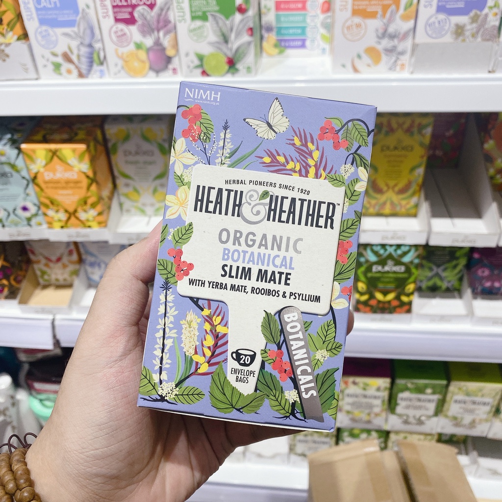 Trà thảo mộc hỗ trợ giảm cân Heath&Heather Botanical Slim Mate hộp 20 gói