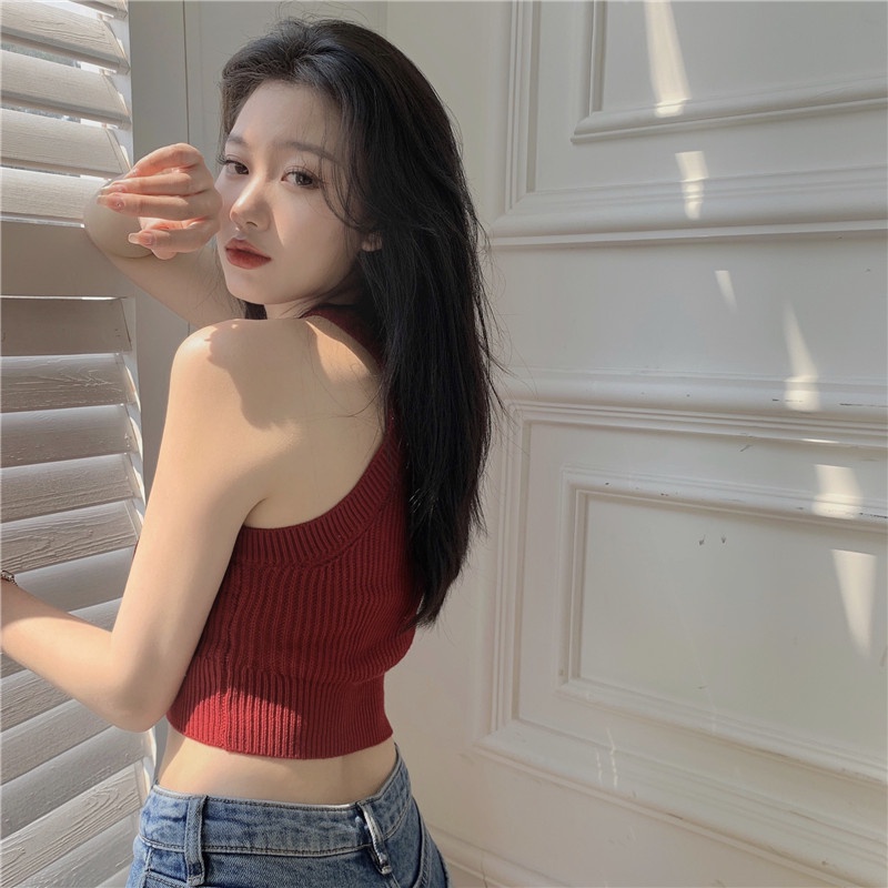 Áo Dệt Kim Hai Dây Thời Trang Mùa Hè Dành Cho Nữ