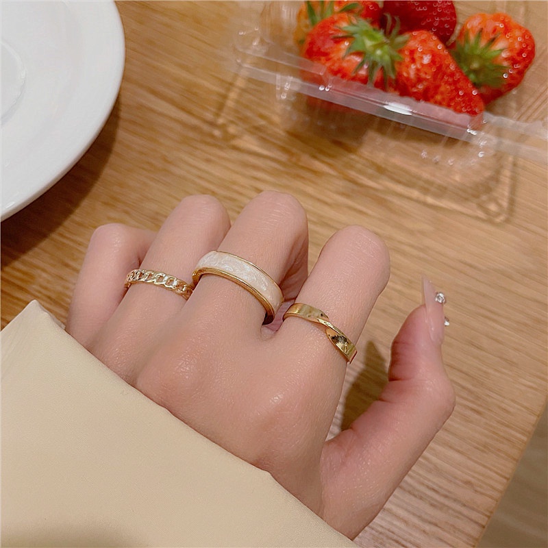 Bộ Ba Nhẫn Đeo Tay Phong Cách Harajuku Thanh Lịch Thời Trang Dành Cho Nữ