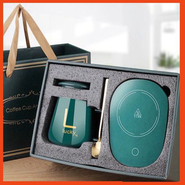 [BÁN CHẠY] Cốc Hâm Nóng đồ uống kèm đế điện, Bộ ly sứ kèm đế điện hâm nóng trà, cafe, hâm sữa + Tặng kèm thìa vàng, hộp | BigBuy360 - bigbuy360.vn