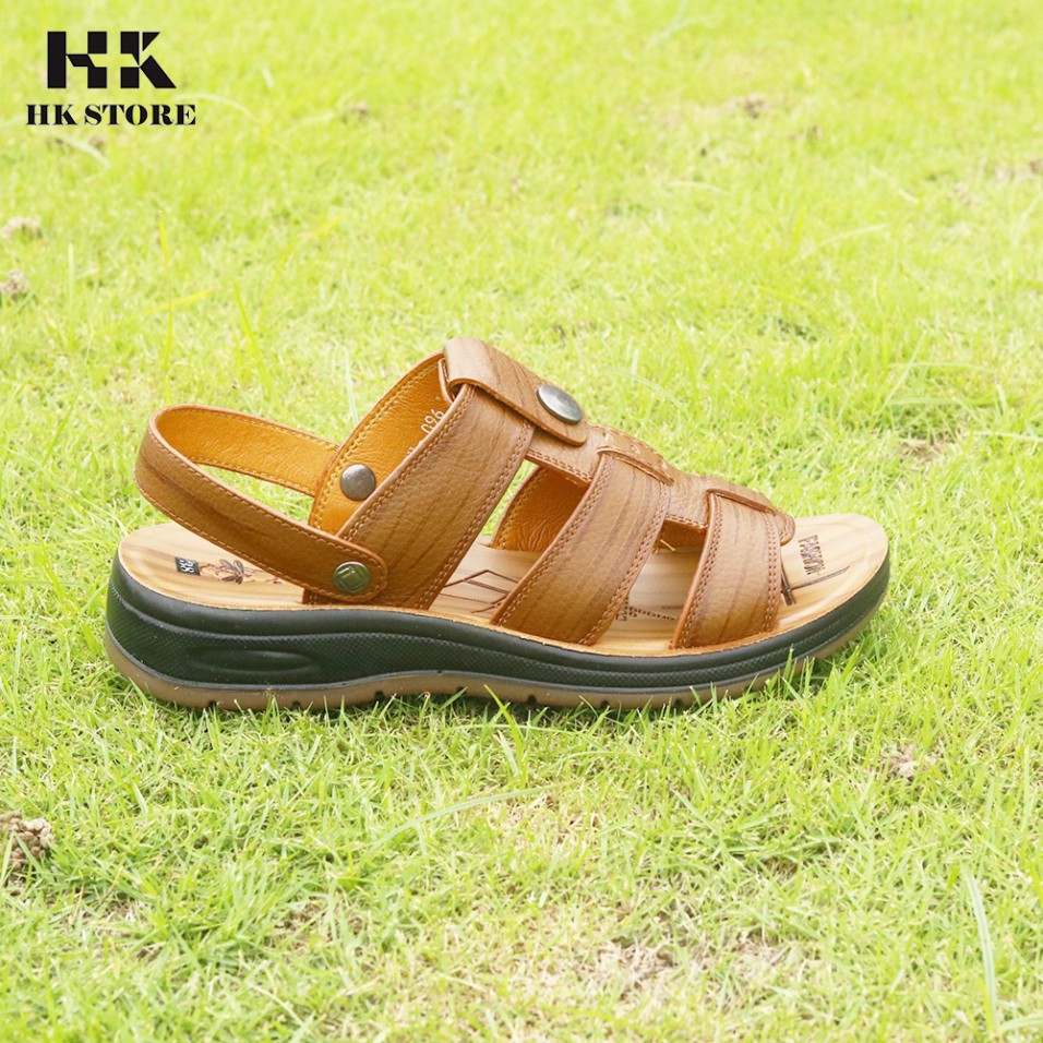 Xăng đan da thật - dép da bò ⚘™ HK STORE ⚘™ cam kết da thật 100% ảnh thật có bảo hành đầy đủ-và đặc biệt cao hơn 3.5cm