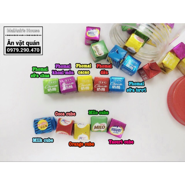 Combo 10 viên Rainbow Cube các vị Milo và Cheese siêu hot hit