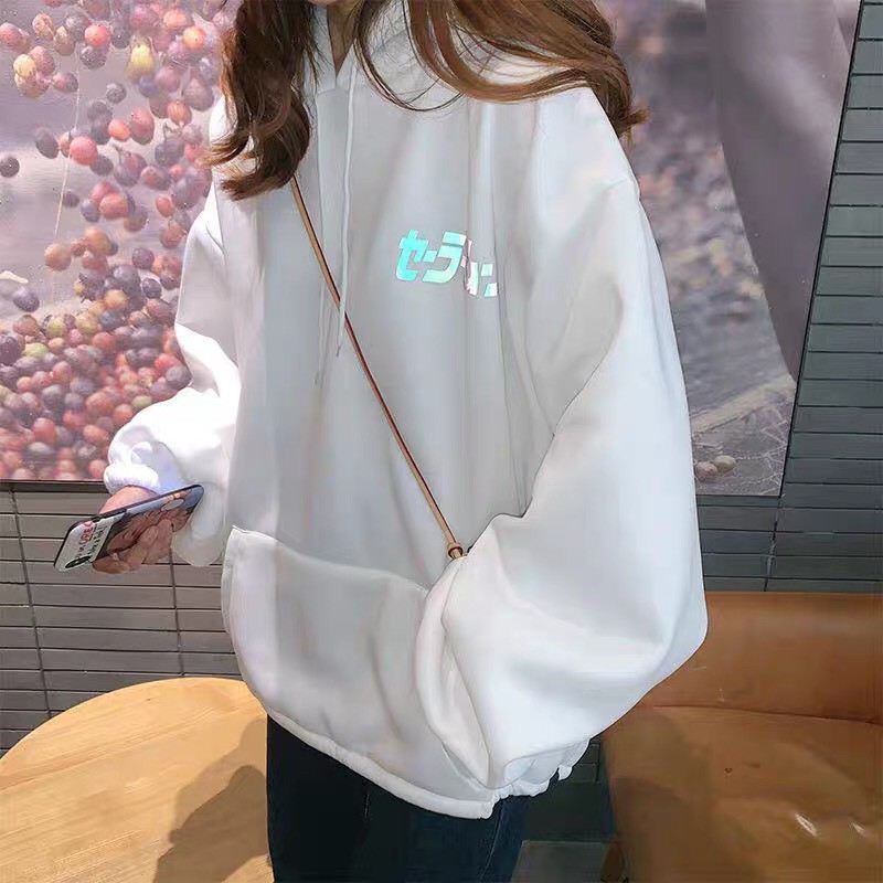 Áo hoodie nỉ form rộng unisex phản quang Thuỷ Thủ Mặt Trăng nam nữ ulzzang Wind | BigBuy360 - bigbuy360.vn