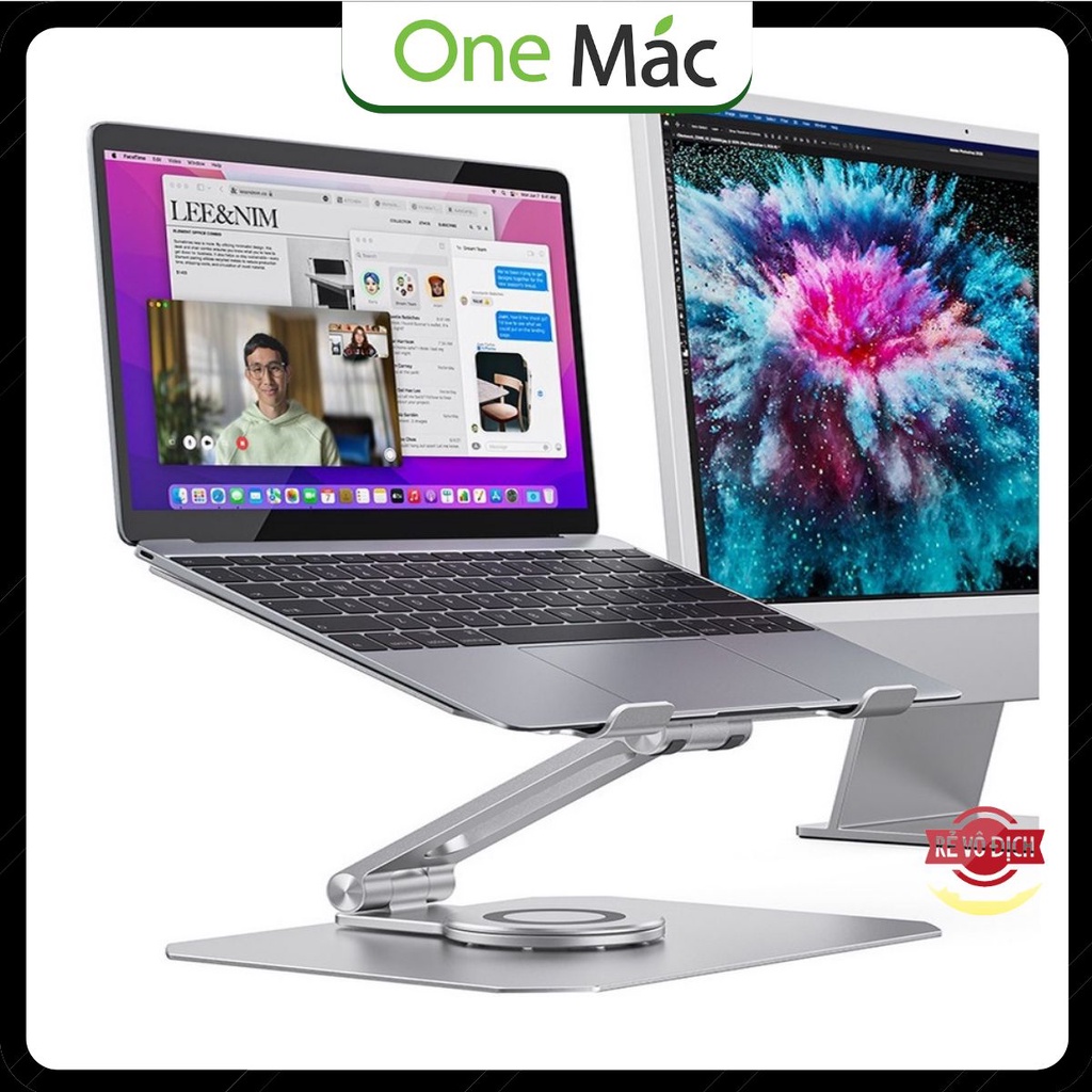 Giá đỡ nhôm cho Laptop, Macbook, máy tính BL05 chân đế xoay 360 độ chắc chắn cao cấp cho máy 11 - 16 inch.