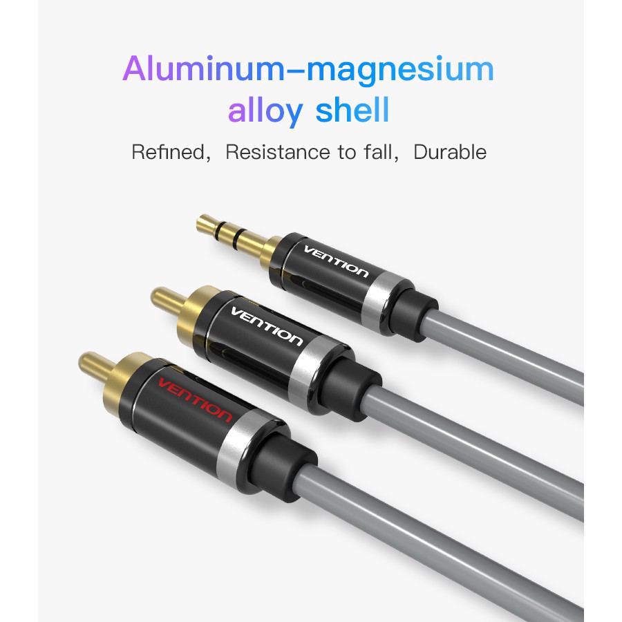 Cáp âm thanh Vention chuyển đổi đầu 3.5mm sang 2RCA
