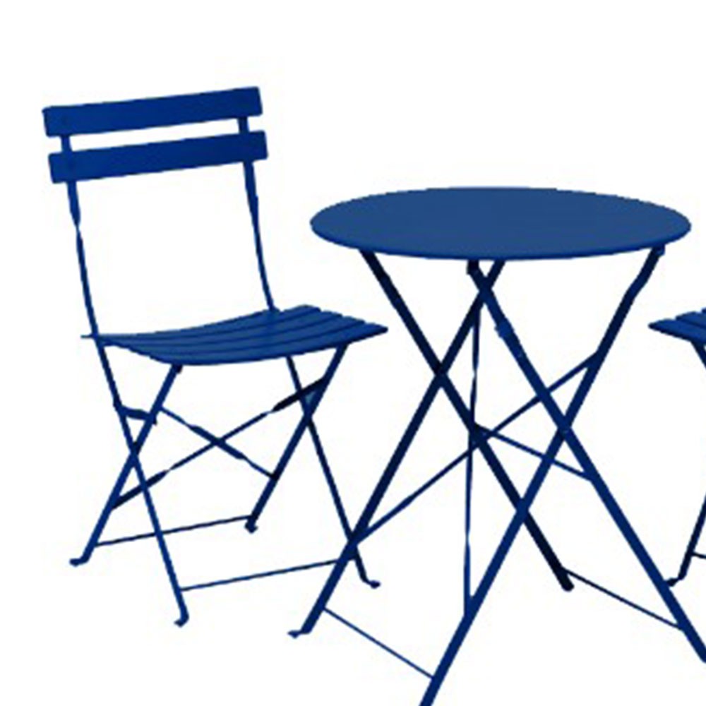 Bộ bàn ghế ngoài trời JYSK Tivoli sắt sơn tĩnh điện xám 2 ghế 42x46x82cm,1 bàn:DK60x71cm