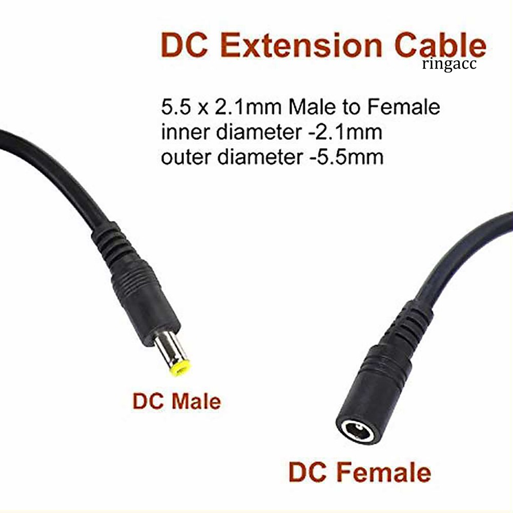 Dây cáp nối dài giắc cắm 5.5mm đầu cắm sang cổng cắm 12v Dc cho Cctv