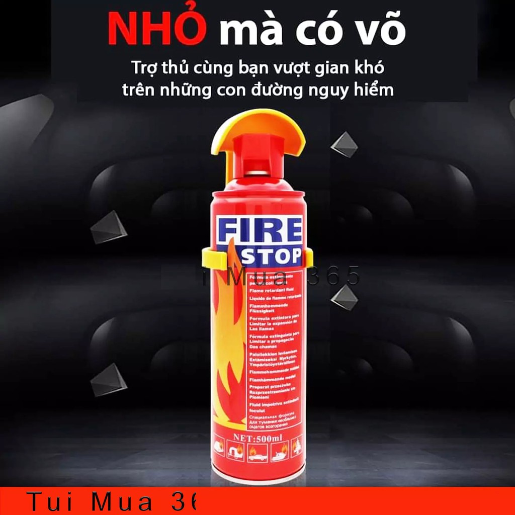 Bình Chữa Cháy Mini Dùng Cho Xe Máy và Xe Ô tô Phòng Chống Cháy Nổ 500ml