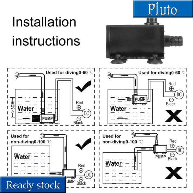 Máy Bơm Nước Không Chổi Than Mini Dc12V Usb 5v 4