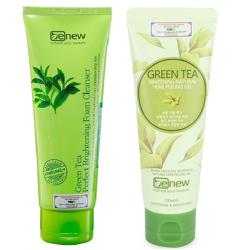 Bộ 2 Sữa Rửa Mặt Và Tẩy Da Chết Trà Xanh Benew Dành Cho Da Dầu Mụn, Xạm Đen Hàn quốc 100ml/Hộp- HÀNG CHÍNH HÃNG
