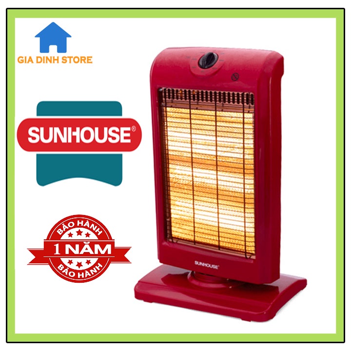 Đèn sưởi Sunhouse SHD7016, 3 bóng halogen công suất 1200W, tỏa nhiệt đều, bảo hành toàn quốc 1 năm