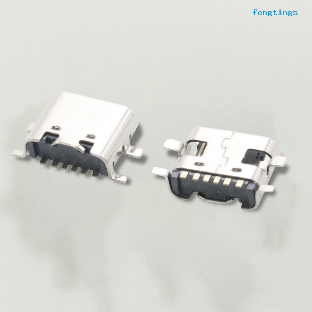 Set 10 Ổ Cắm Type-C 3.1 6pin SMT Bằng Thép Không Gỉ