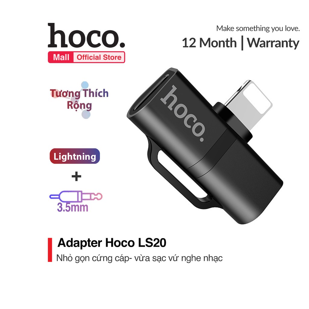 Đầu chuyển Hoco LS20 đổi từ 1 cổng Lightning sang 2 cổng Lightning nhỏ gọn