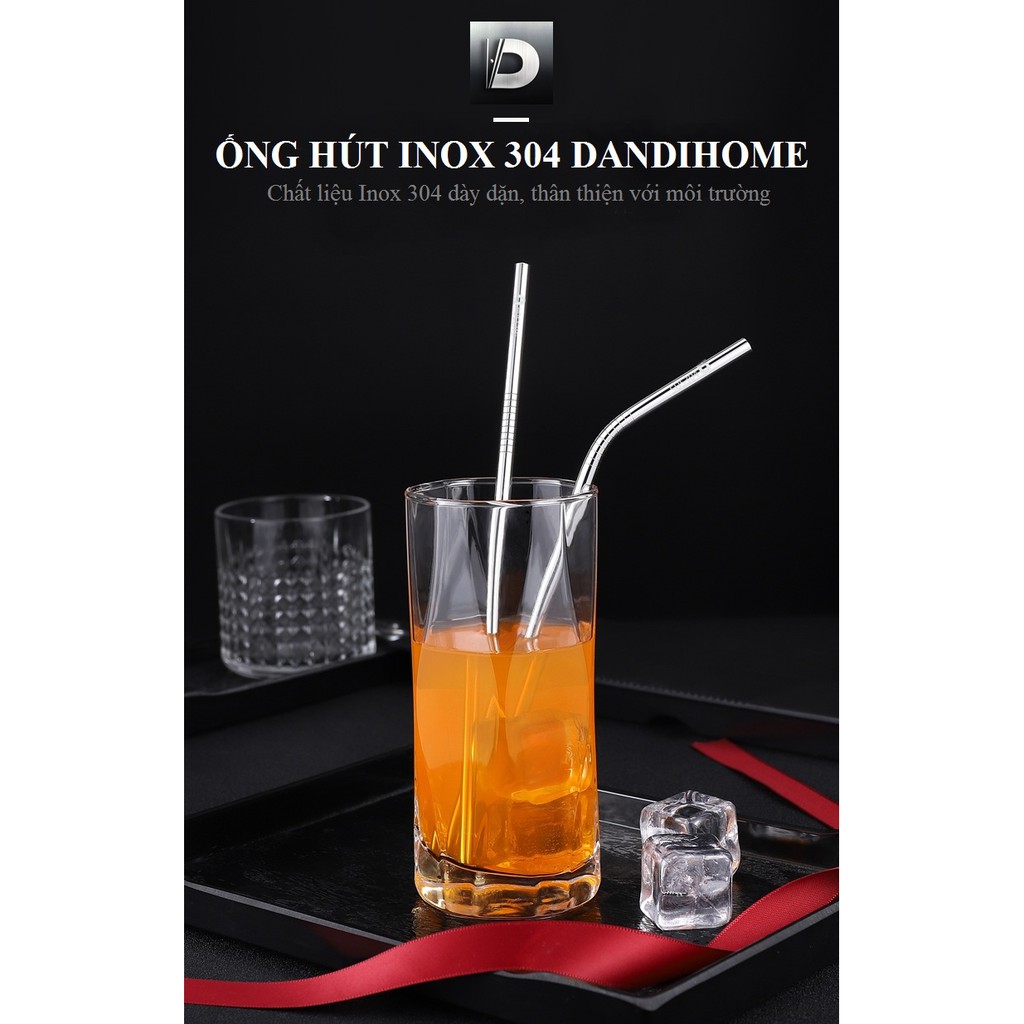 Bộ 4 ống hút Inox 304 kèm cọ rửa DandiHome | BigBuy360 - bigbuy360.vn