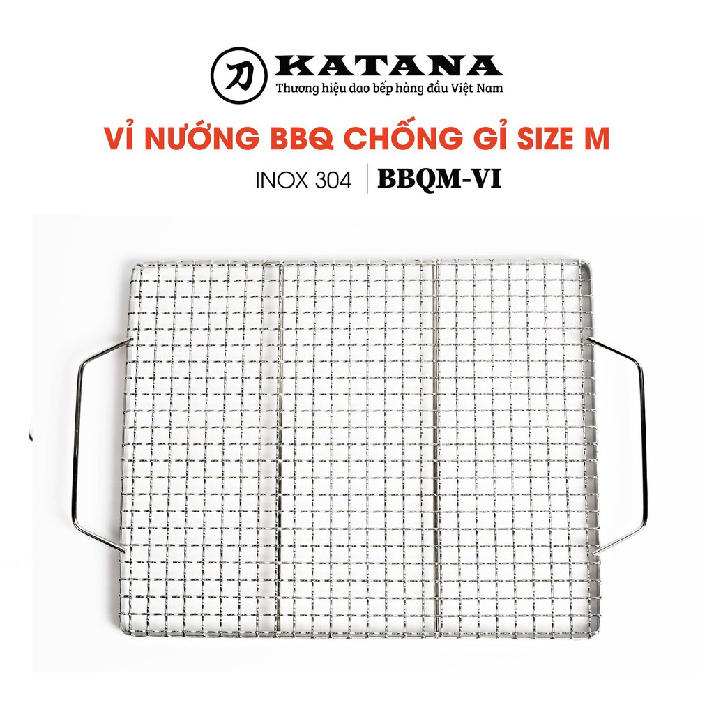 (Bản mới) Vỉ nướng thay thế inox 304 chống gỉ - Phù hợp với bếp size M (35x35)