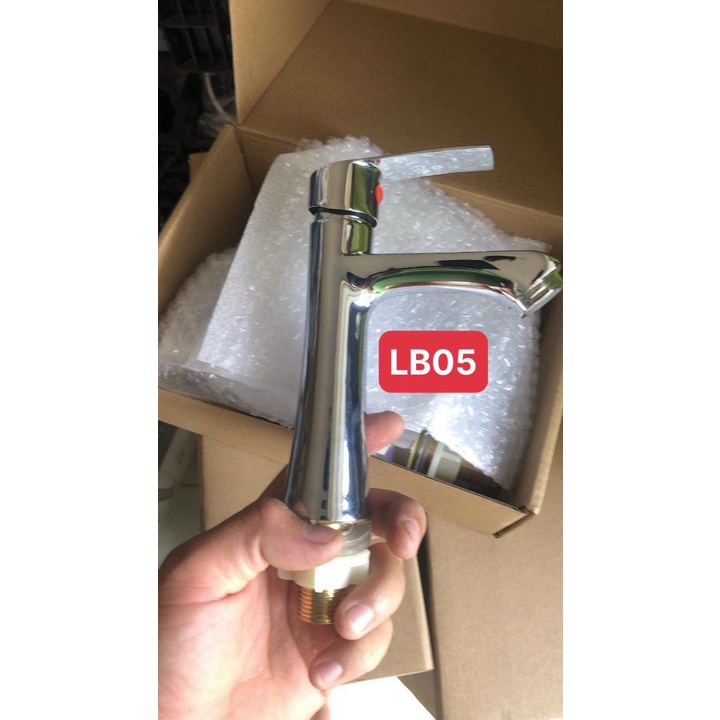 Vòi nước rửa mặt vòi lavabo lạnh thân cao tròn bóng, tay gật gù hàng đẹp (La tròn cao)