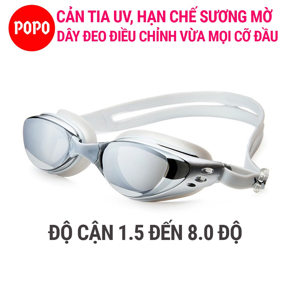 Kính bơi cận có độ POPO 610 (1.5 - 8.0 độ) kiếng bơi người lớn cho nam nữ cản tia UV hạn chế sương mờ