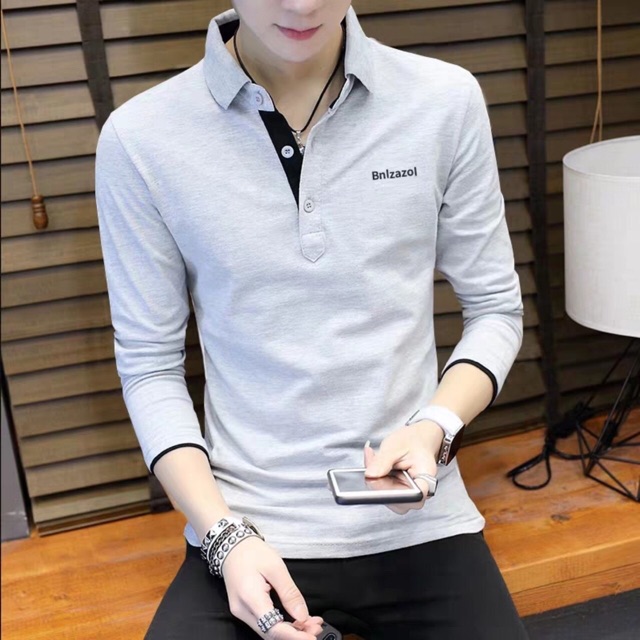 Áo Thun Nam Cao Cấp Tay Dài Không Cổ ,Chất Cotton Mềm Mịn,Không Nhăn Không Xù Lông Giặt Máy Thoải Mái TCS 15 | BigBuy360 - bigbuy360.vn