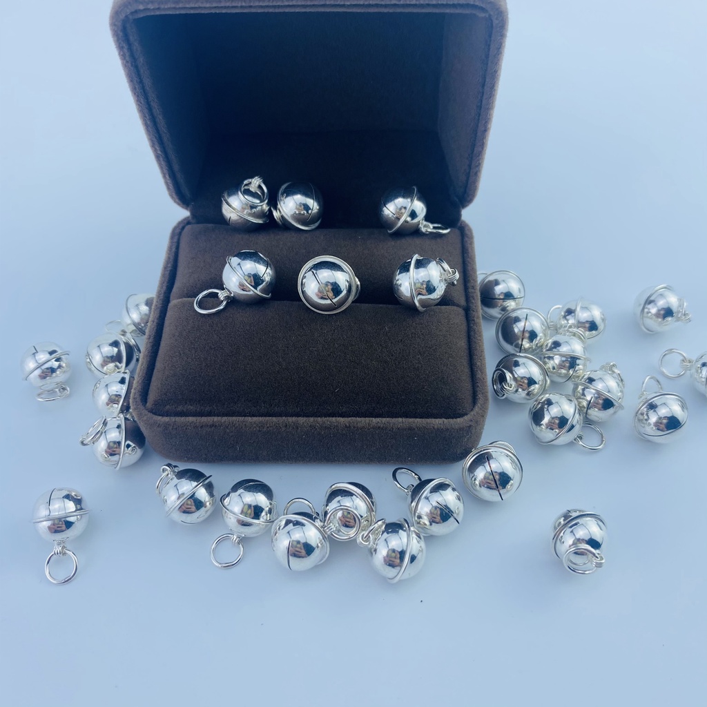 Chuông bạc ta 925 cao cấp 6mm, 8mm, 10mm GẤU SILVER - G0050