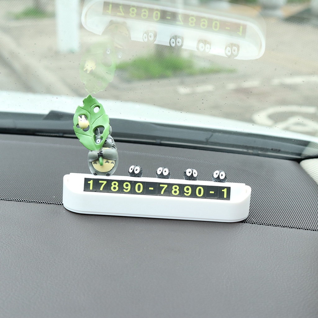 Thẻ Đỗ Xe Tạm Thời Họa Tiết Hoạt Hình Totoro Đáng Yêu Trang Trí Xe Hơi