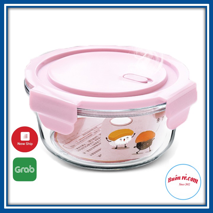 Hộp cơm thủy tinh tròn 400ml đựng thưc phẩm cao cấp có nắp hút chân không – Buôn rẻ.com 01312