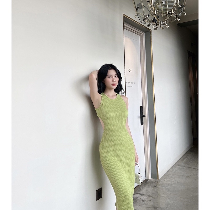 Đầm body sát nách 3 lỗ tôn eo tôn dáng hở lưng 2 màu sexy Sun Fashion