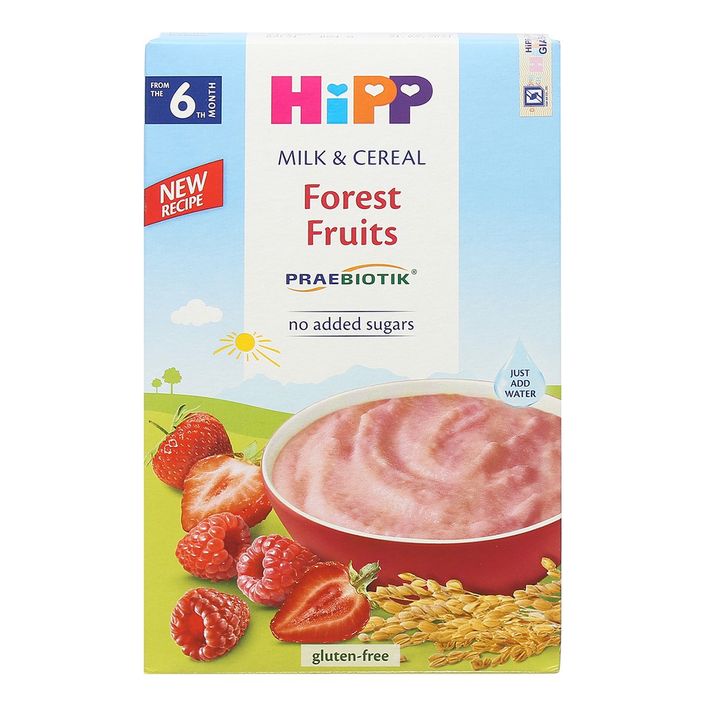 Bột ăn dặm HiPP 250g dinh dưỡng sữa hoa quả rừng