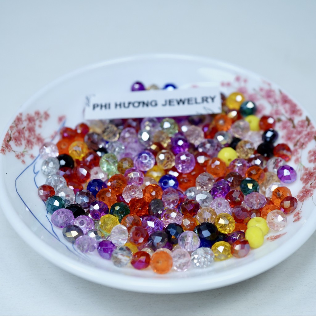 Hạt cườm bánh cam mix nhiều màu nhiều size
