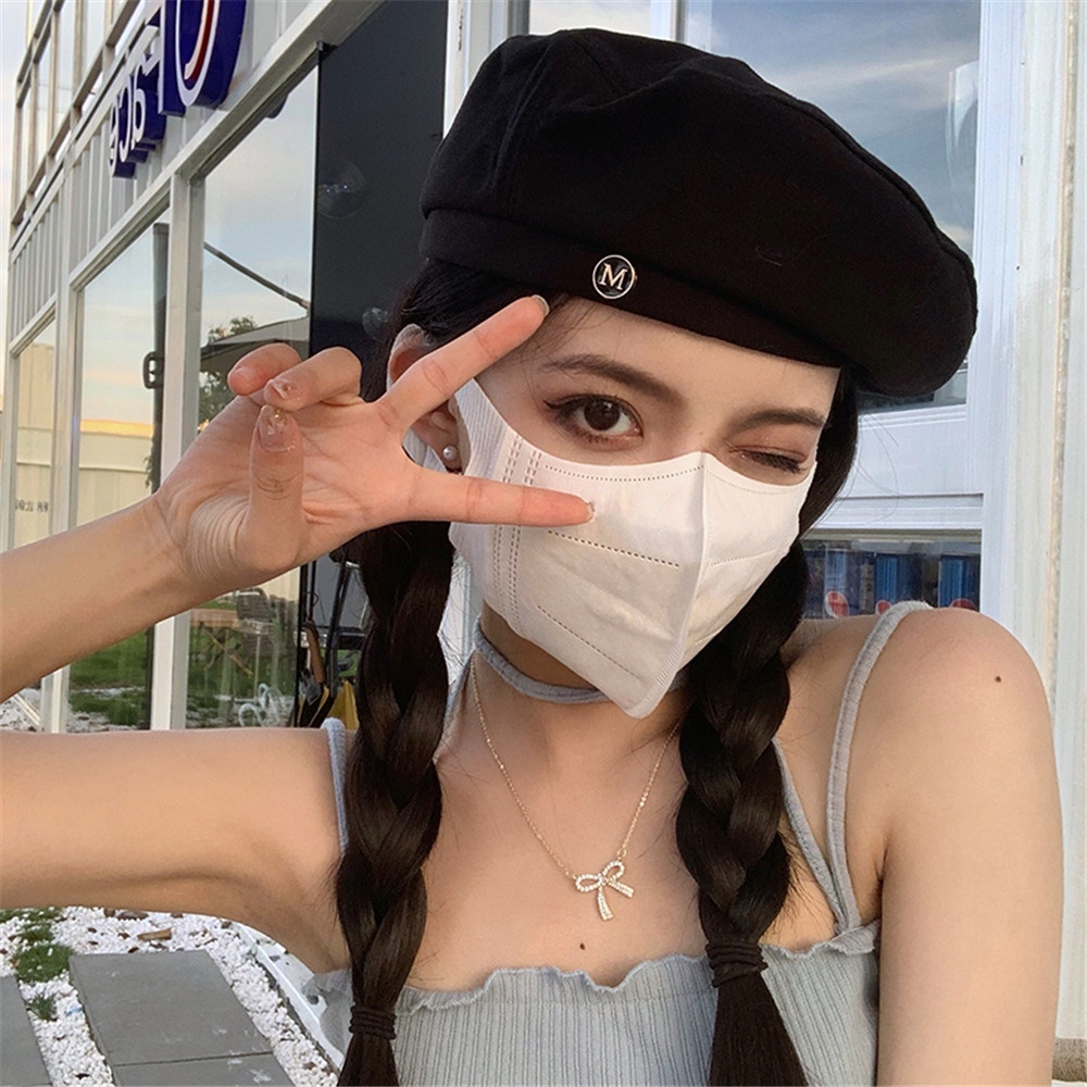 Mũ beret màu đen phong cách retro Anh Quốc thời trang cho nữ