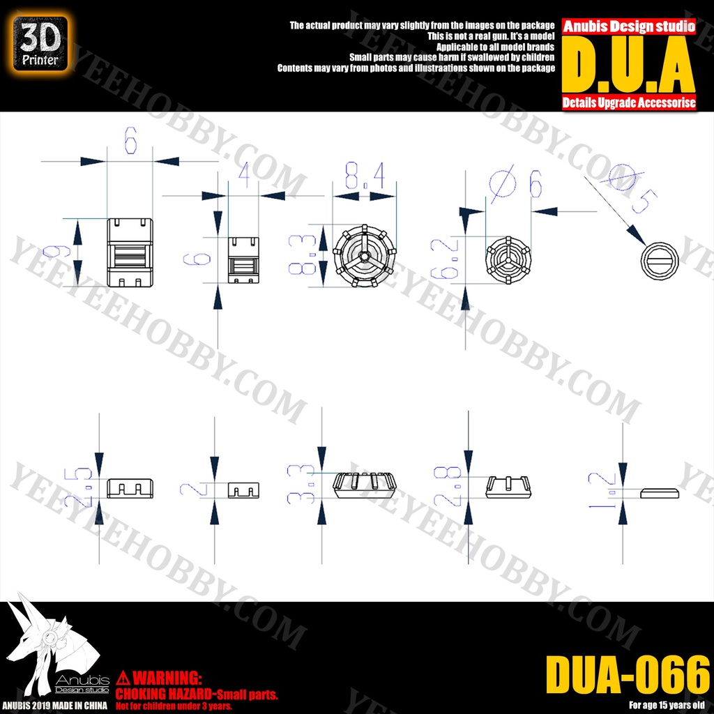 PHỤ KIỆN MOD ANUBIS - CHI TIẾT NHỰA MÔ HÌNH IN 3D DUA066