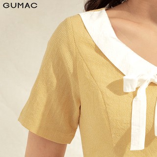Đầm phối lá cổ trắng DA1132 GUMAC