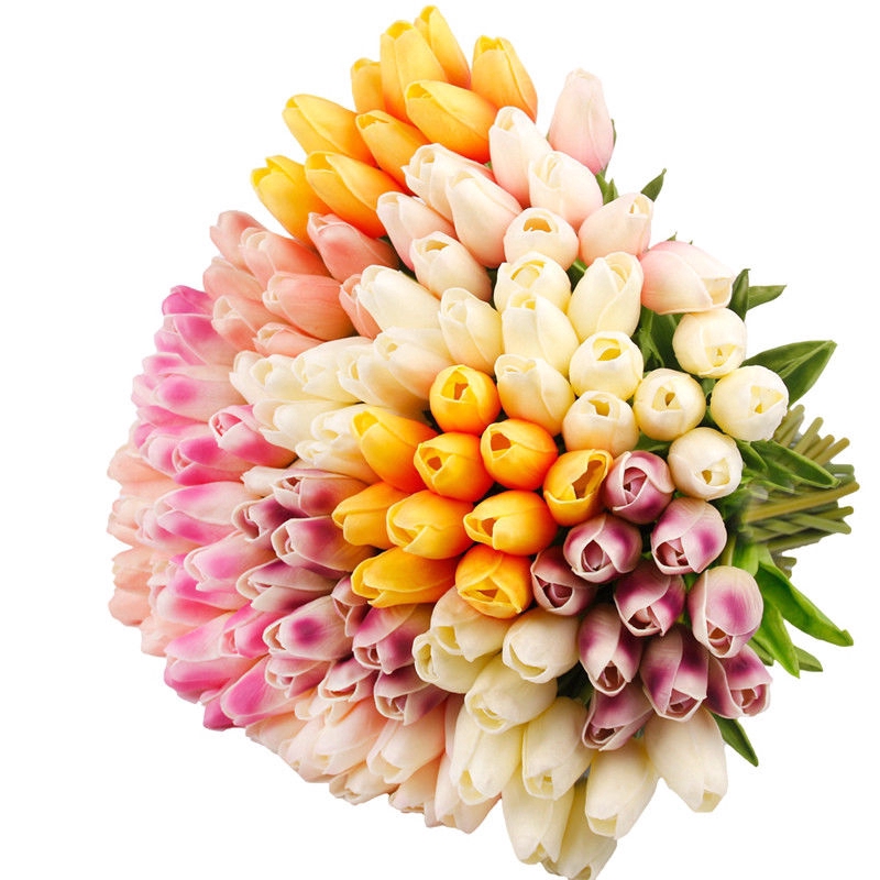 Bộ 5 Bông Hoa Tulip Nhân Tạo Mini Cho Trang Trí Tiệc Cưới