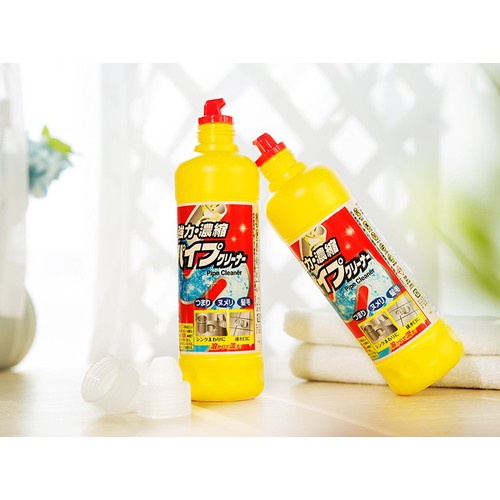 Dung dịch làm sạch các đường ống Rocket 450ml hàng Nhật loại bỏ các phần tóc, bùn tắc, bùn ướt ở trong ống thoát nước