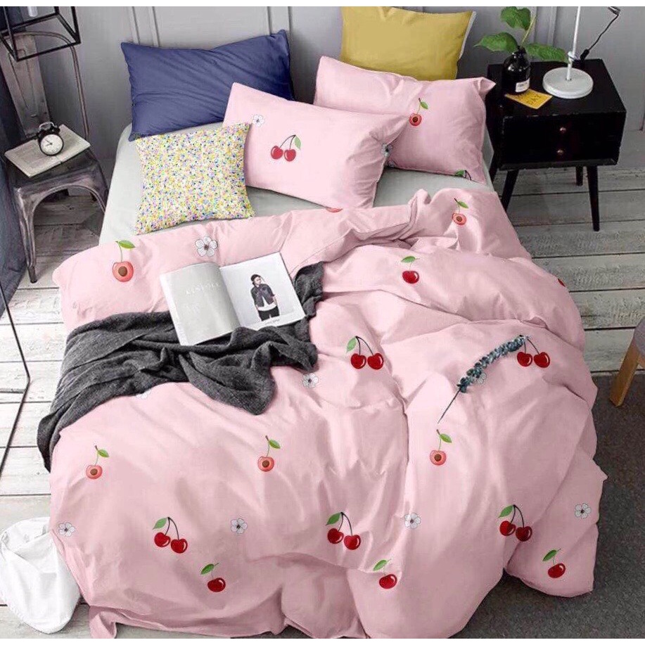 Bộ chăn ga gối Cotton họa tiết Cherry