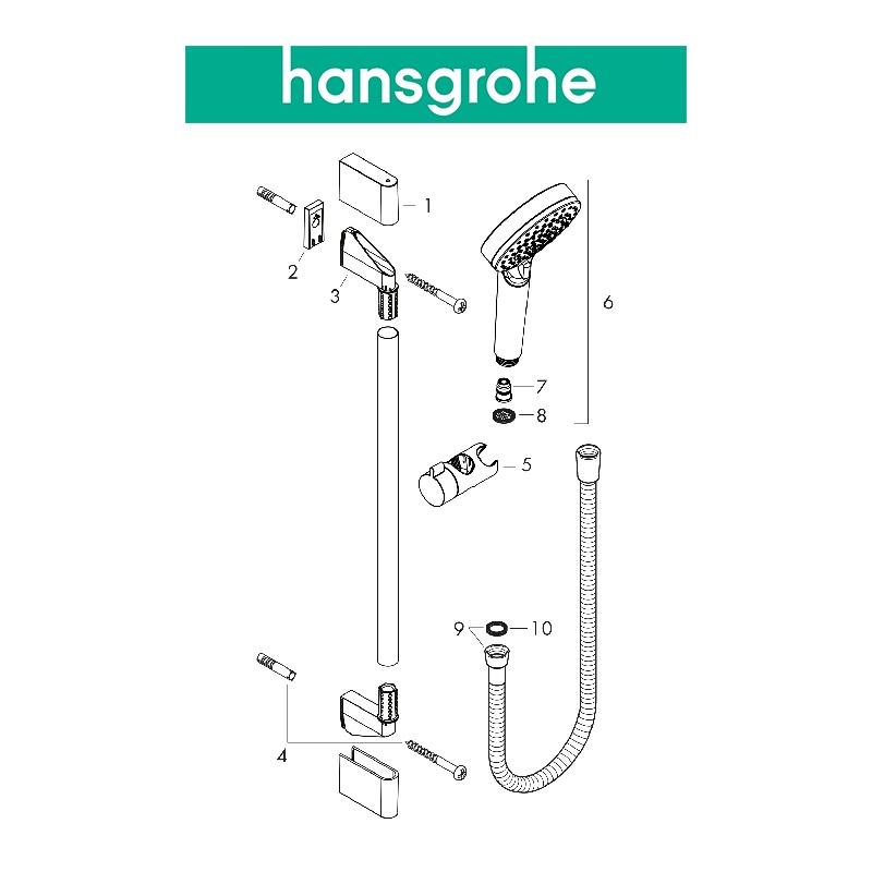 Tay sen kèm thanh trượt hansgrohe Vernis Blend 101 26275000