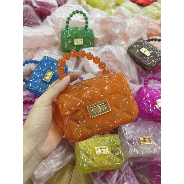 Túi đeo chéo nhựa màu thời trang