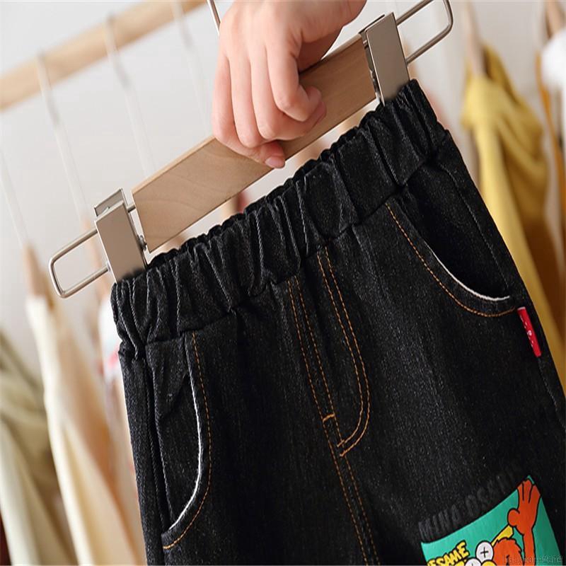 Bộ áo thun dài tay kẻ sọc + quần dài in hoạt hình cho bé trai