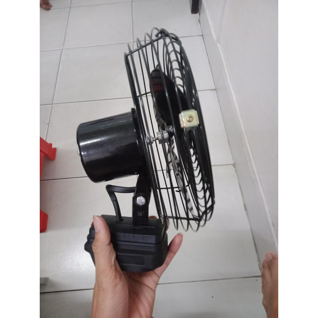 Thân Quạt tích điện pin 18V, 8 inch lồng kim loại để bàn, cầm tay