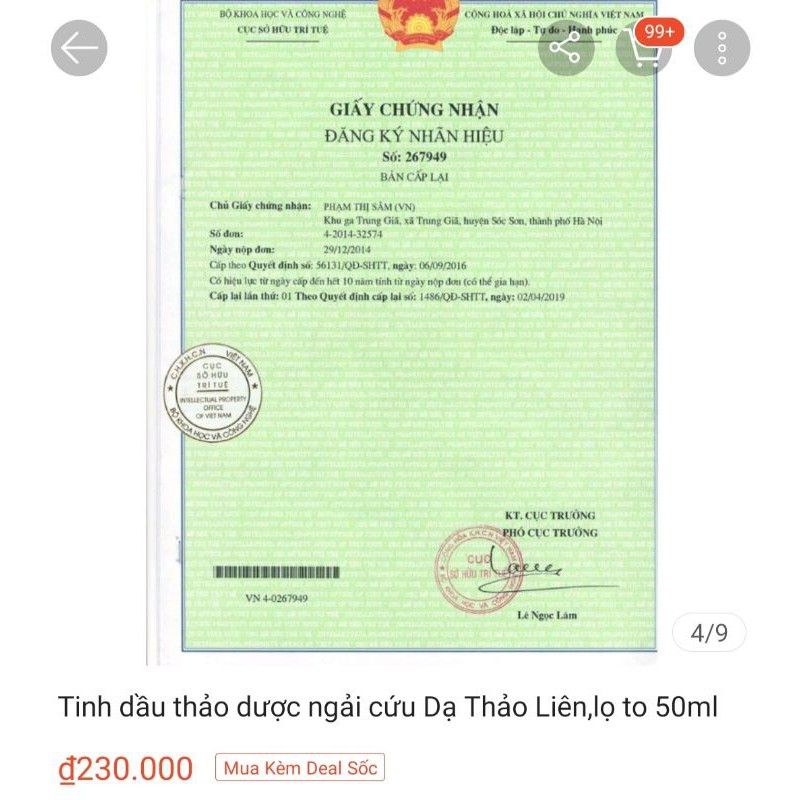 Tinh Dầu Ngải Cứu DẠ THẢO LIÊN