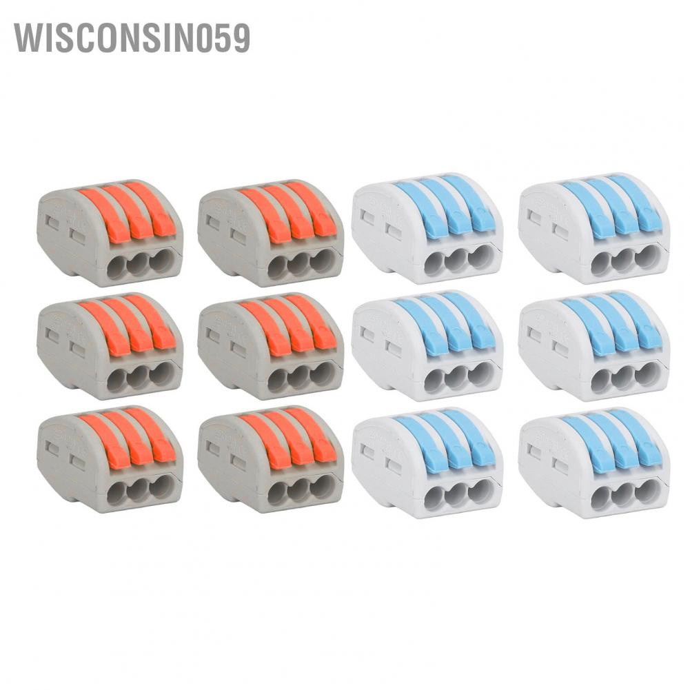 Wisconsin059 50Pcs 3 Port Wire Connector Bronze PC Compact Wires Fast Connection Terminal for Building Wiring