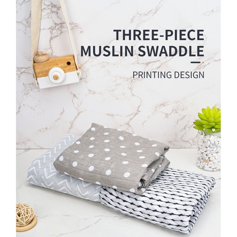 Chăn Quấn Em Bé Chất Liệu Cotton Mềm Mại In Họa Tiết