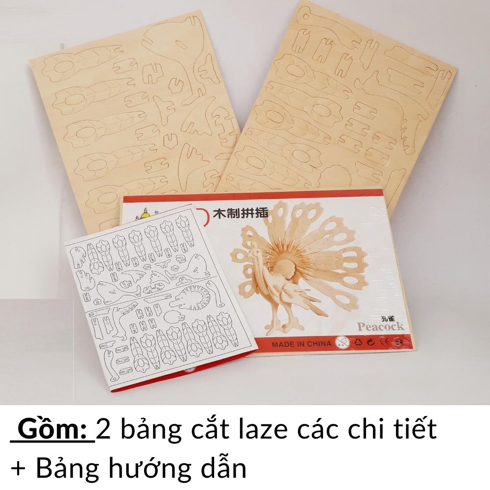 Đồ chơi xếp hình gỗ 3D ❤️ Mô hình Xe❤️ lắp ráp ghép khối giáo dục cho trẻ em bé