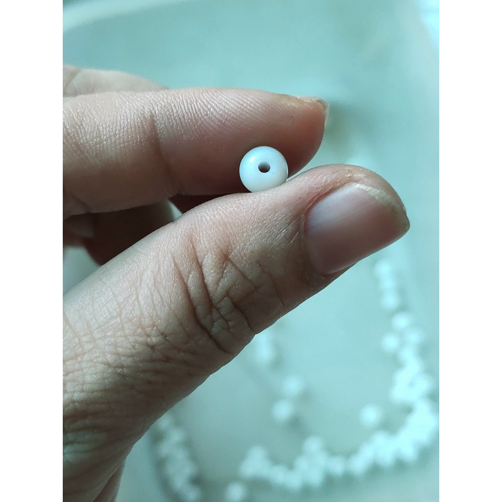 25gam-50gam đá nhân tạo màu trắng sữa 6mm làm vòng tay, handmade