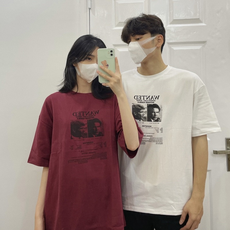 Áo thun 3158, áo phông tay lỡ form rộng unisex nam nữ chất mặt tuyết in hình chữ wanted