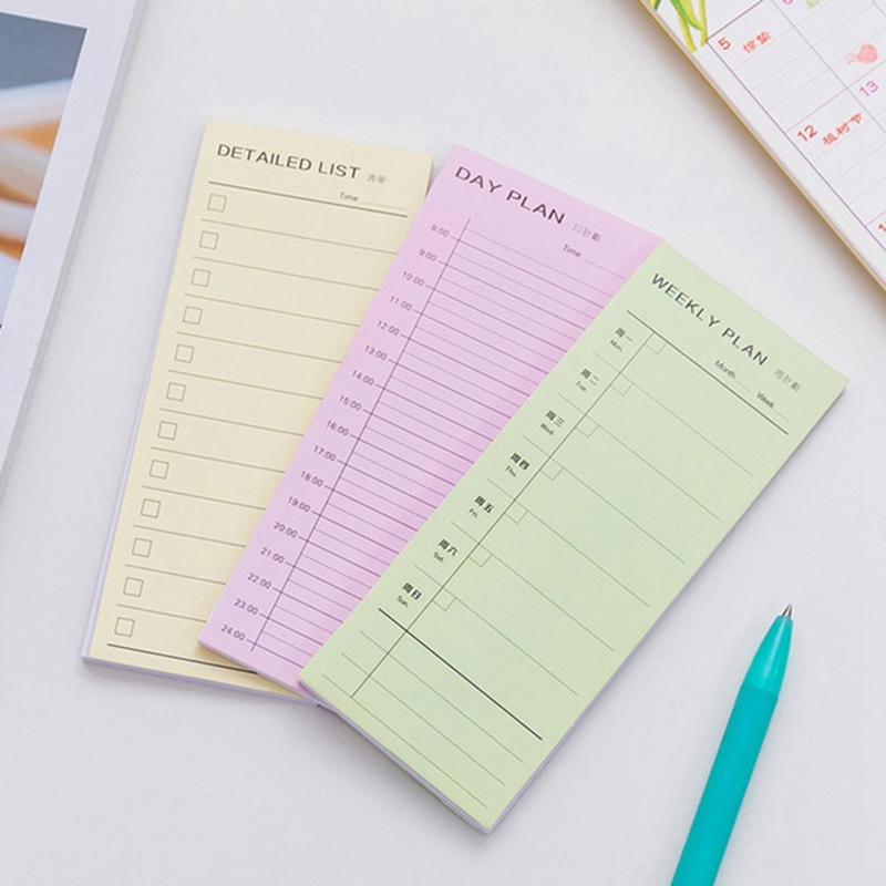 Daily Weekly Month Planner Check List Portable Memo Pad Sticky Notes Stationery School Supplies