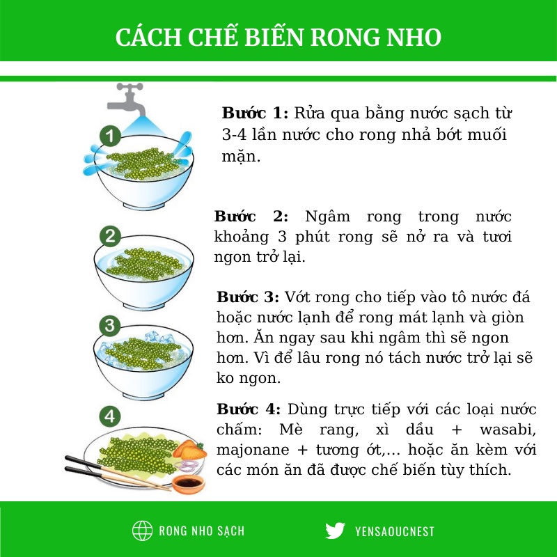 Rong nho tách nước giàu dinh dưỡng tách nước kèm sốt mè rang tươi Khánh hòa UCRong200g