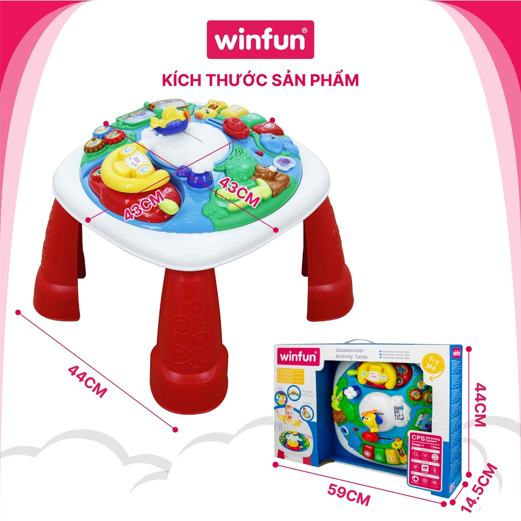 Đồ chơi bàn nhạc đa năng cho bé từ 8 tháng khám phá thế giới có đèn nhạc Winfun 0876