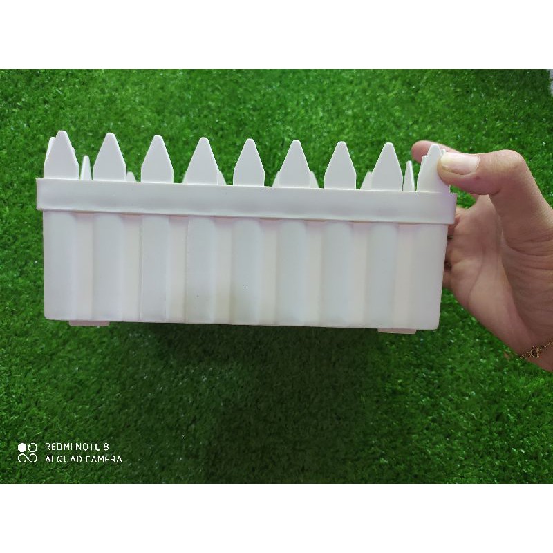 Chậu hàng rào - chất nhựa trắng bền màu - 4 kích thước- hàng VN.